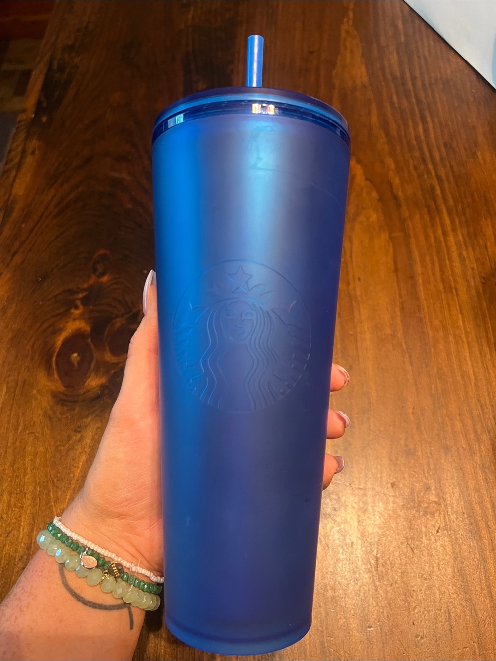 Starbucks Matte Navy Blue Cold Cup Tumbler with Straw